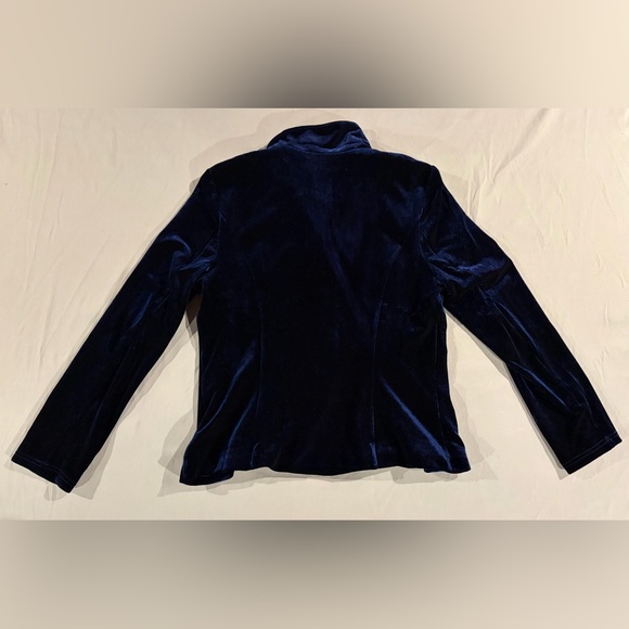Allegra K Women's Deep Blue Velvet Blazer Size Medium - Picture 6 of 7